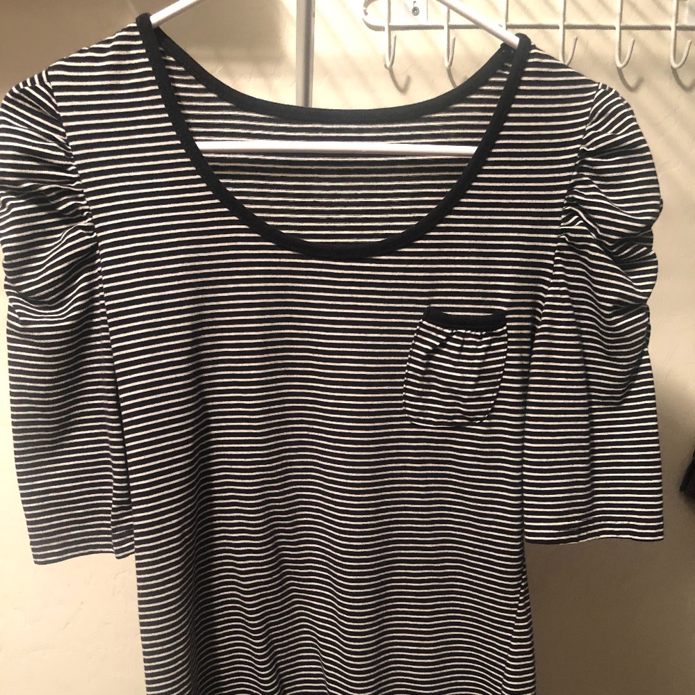 Striped Quarter Sleeve Top